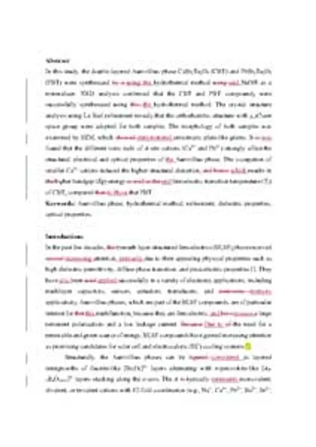 Edited sample, 化学 1: first page of the tracked-changes PDF